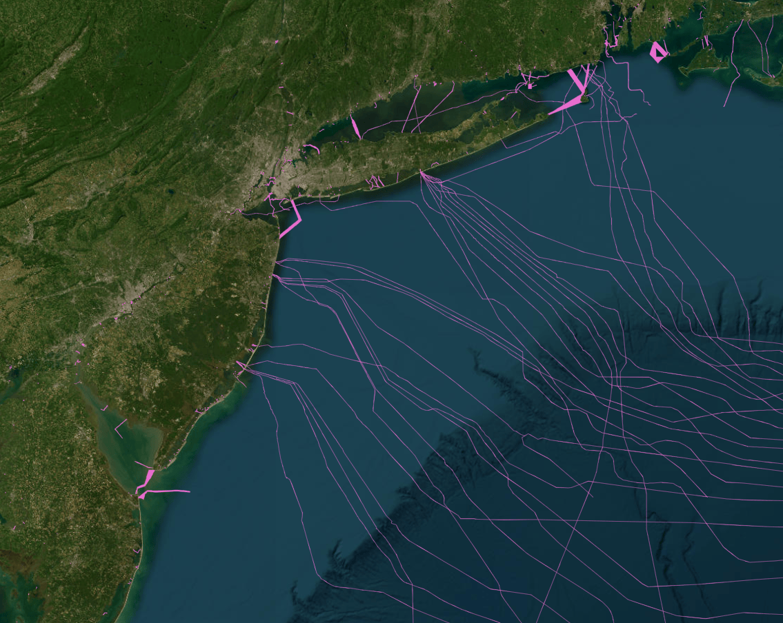 A map showing undersea cable locations.